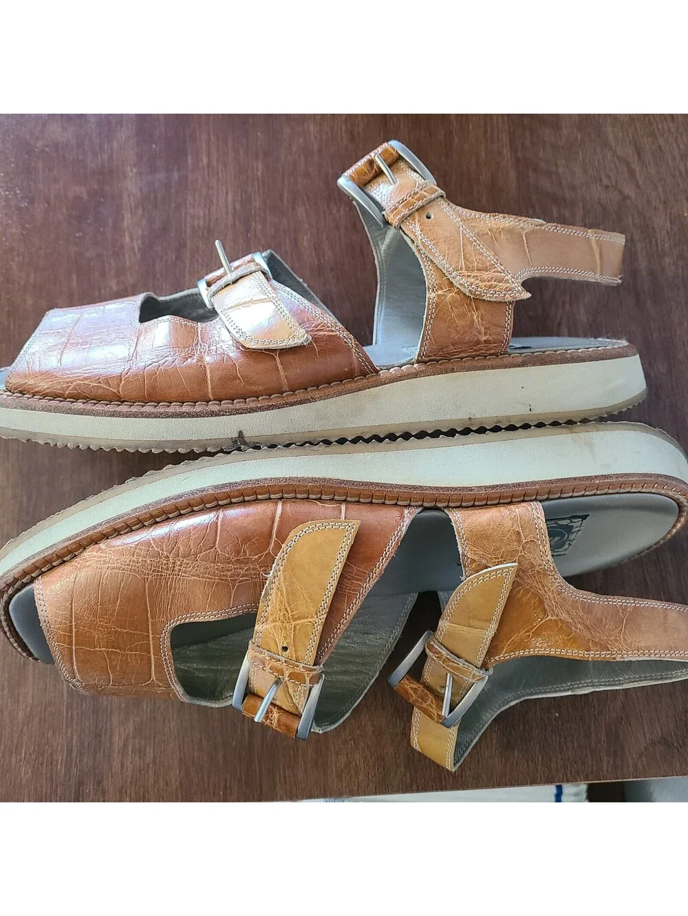 Mauri Alligator Sandals Vintage Italian Leather Mens 11 M
